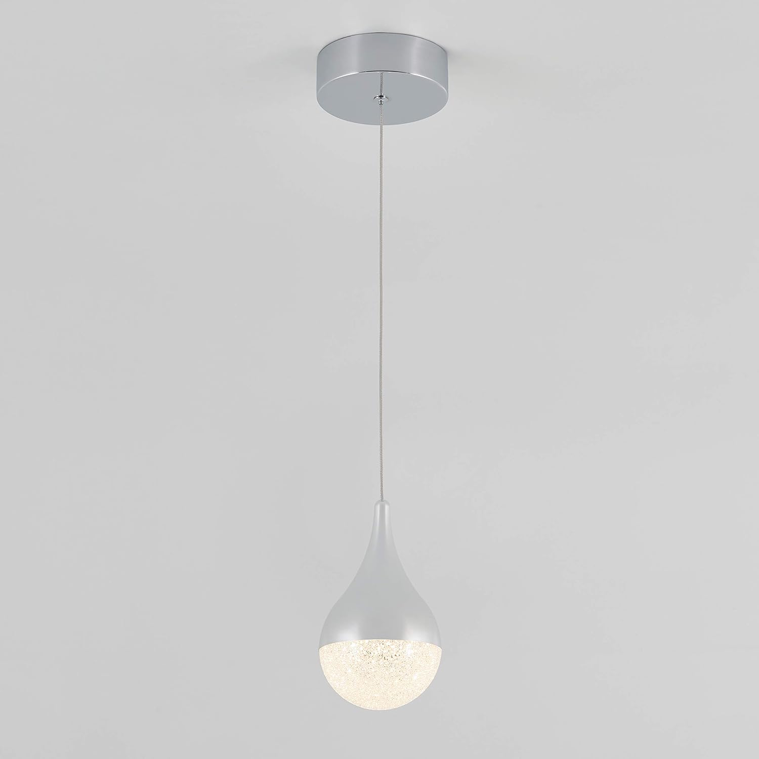 Artika PDT-5GL-RN Glitzer 5-LED Integrated Pendant Light Spiral, Silver, 5-Lights